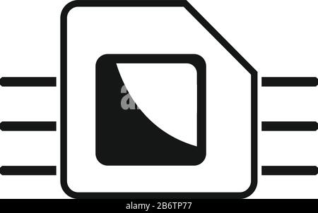 Icône téléphone esim. Illustration simple du téléphone icône vecteur esim pour la conception de Web isolée sur fond blanc Illustration de Vecteur