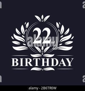 Logo anniversaire 22 ans, fête de luxe du 22ème anniversaire. Illustration de Vecteur