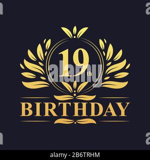 Fete Du Xixe Anniversaire Logo D Anniversaire De Luxe De 19 Ans Image Vectorielle Stock Alamy