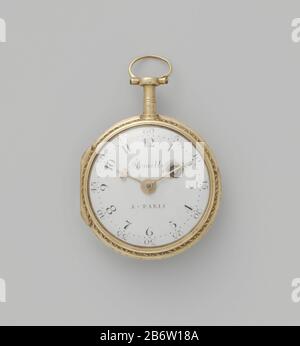 Horloge met de Architectuur Gouden horloge a rencontré geëmailleerde wijzerplaat. Op de achterbodem in veelkleurig email een allégorische voorstelling van de architectural. Fabricant : uurwerkmaker: Jean Romillyedelsmid: AnoniemPlaats fabrication: Uurwerkmaker: Parijsedelsmid: Frankrijk Dating: CA. 1780 - ca. 1790 en/de ca. 1780 - ca. 1800 kenmerken physique: Goud en email matériel: Goud email Techniek: Emailleren Dimensions: D 4,2 cm. Banque D'Images