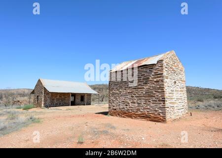 Old police Station and Jail, Arltunga Historical Reserve, une ville fantôme déserte de ruée vers l'or près d'Alice Springs, territoire du Nord, territoire du Nord, territoire du Nord, Australie Banque D'Images