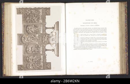 Autel à ailes de bois avec reliefs, représentant Marie avec enfant et heiligenRétable à volets - Travail Allemand (titre) Sculpture en bois (titre de la série) Type de bien: Photomécanique imprimer page Numéro d'article: RP-F 2001-7-192A -24 Fabricant : photographe: Berthier (bâtiment classé) graveur Joseph-Rose Lemercier (propriété) Lieu de fabrication: Paris CA Date de fabrication: 1859 - ou pour 1864 matériau: Technique du papier: Processus poitevin Dimensions: Imprimer: H 200 mm × W 291 mm Sujet: Sculpture (+ relief  sculpture) autel Sainte vierge: IE Marie avec le Christ-enfant Banque D'Images