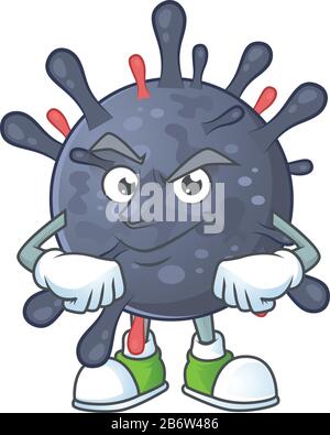 Une icône de conception de mascotte épidémique de coronavirus avec un geste confiant Illustration de Vecteur