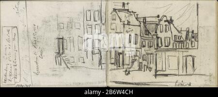 Huizen aan de Looiersgracht te Amsterdam Maisons on the Looiersgracht Amsterdam Type de bien: Sketchbook feuille bract Numéro d'article: RP-T-1924-45-1 Inscriptions / marques: Annotation, manuscrit: '[...] / Looiersgr ', avec des adresses en Laren [? ] couleur note description manuscrite : page 1 et page 2 d'un croquis avec 32 bladen. Fabricant : artiste George Hendrik Breitner Lieu de fabrication: Amsterdam Date: 1886 - vers 1903 Caractéristiques physiques: Noir craie matière: Papier craie Sujet: Rue (+ ville (-scape) avec chiffres, étalage) logement urbain où: Looiersgracht Banque D'Images