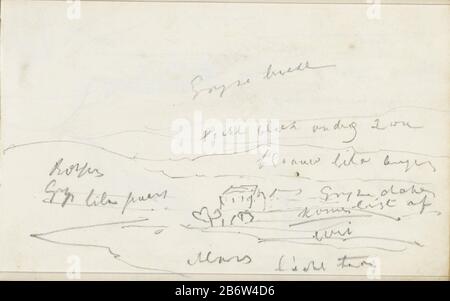 Huizen aan de Maas Maisons sur la Meuse Type de propriété: Carnet d'esquisse Numéro d'article: RP-T 1994-25-17 (V) marquage / marques: Annotation, manuscrit 'mas'kleurnotitie Description manuscrite: Feuille 17 verso d'un carnet d'esquisses avec 41 bladen. Fabricant : illustrateur John TavenraatPlaats fabrication: Maas Date: 1840 - 1841 Caractéristiques physiques: Crayon matériel: Papier Objet crayon: Paysages avec eaux, paysages aquatiques, paysages marins (dans la zone tempérée) paysages urbains et paysages avec constructions de personnes: Maas Banque D'Images
