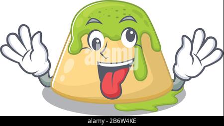 Une photo de style mascotte à motif pudding vert pour le visage Illustration de Vecteur