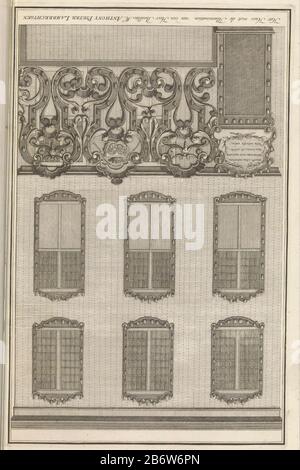 Iluminatie op het huis van AP Lambrechtsen, 1751 Het Huis met de Iluminatien van den Heer Bailliu M. Anthony Pieter Lambrechtsen (objet titel op) Illumination montée sur la façade de la maison du bailli Antonie Pieter Lambrechtsen l'honneur de la visite du comte William IV Illustration dans le livre sur l'inauguration de William IV comme erfheer Flushing le 5 juin 1751, p. 52 / 53. Fabricant : print maker: Anonyme Publisher: Isaac Tirion (indiqué sur l'objet) Lieu de fabrication: Print maker: Northern Netherlands Publisher: Amsterdam Date: 1753 Caractéristiques physiques: Gravure ma Banque D'Images