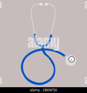 Stéthoscope bleu, illustration, vecteur sur fond blanc. Illustration de Vecteur