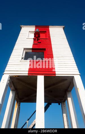 Phare en bois sur pilotis, Burnham-on-Sea, Somerset, Angleterre Banque D'Images