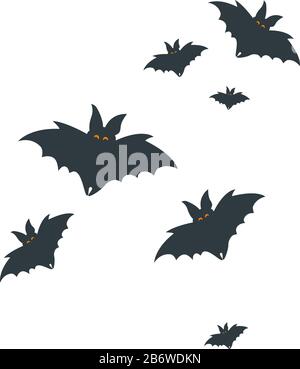 Halloween chauves-souris, illustration, vecteur sur fond blanc. Illustration de Vecteur