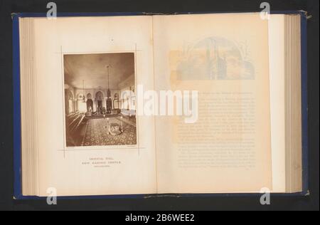 Interieur van de tempel van de vrijmetselarij te Philadelphia Oriental Hall, New Masonic Temple, Philadephia (titre objet op) intérieur du temple Masonic à Philadelphie Oriental Hall, New Masonic Temple, Philadephia (titre objet) Type de bien: Page photo Numéro d'article: RP-F 2001-7-925-6 Fabricant: Photographe: Frederick Gutekunst (lieu de fabrication: Philadelphie Date: CA. 1869 - ou pour 1874 matériau: Technique du papier: Albumen dimensions de l'impression: Photo: H 120 mm × W 92 mmToelichtingFoto recto page 65. Objet: Religions, cultes et doctrines diverses: Freemasonryvest Banque D'Images