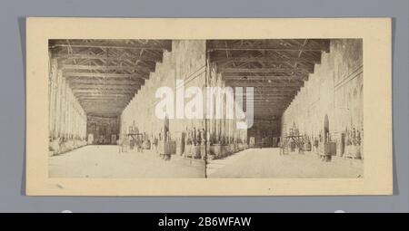Interieur van het Camposanto te Pisa Dutch: Identification Title(s) of the Campo Santo Interior Pisa Property Type: Stereo Picture Numéro d'article: RP-F F07167 Inscriptions / marques: Inscription verso, manuscrit: 'Pisa Interior du Campo Santo.' Fabricant : Photographe: Anonyme (propriété cotée) Lieu de fabrication: Camposanto Dating: CA. 1850 - ca. 1880 Caractéristiques physiques: Albumen matière d'impression: Papier carton technique: Albumine dimensions de pression: Support secondaire: H 85 mm × W 170 mm Objet: Intérieur  représentation d'une tombe de bâtiment, tombe dans laquelle: Camposanto Banque D'Images