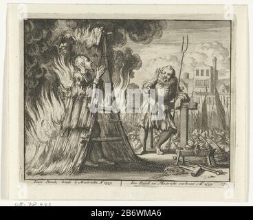 Jan Bosch, Maastricht brûla dans une hutte de chaume sur une place, 1559. Droite regarde l'orteil du bourreau. Fabricant : print maker: Zwaansvliet to design: Zwaansvliet Place fabricación: Northern Netherlands Date: 1683 - 1685 Caractéristiques physiques: Matière de gravure: Technique du papier: Dimensions de gravure: Bord de la plaque: H 115 mm × W 143 mmTohtelicingDeze print utilisé dans le deuxième état comme illustration pour: Théâtre des martyrs, dépuis la mort le présent J. Christ jusqu'à (...). = Schau stage moyens de la Martirer, P. van der Aa, Leiden Ca. 1715, N° 73. Les tirages sont réalisés à l'origine pour la première fois Banque D'Images