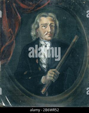 Joan van Hoorn (1653-1711) Gouverneur-generaal (1704-09), SK-A-3770 Portrait de Joan van Hoorn (1653-1711). Gouverneur Général (1704-09). À mi-longueur, dans ovale, Bâton dans sa main droite. Copie moderne à l'original perdu par Cornelis de Bruyn en 1706. Fait partie d'une série de portraits des gouverneurs généraux de l'ancien néerlandais East Indië. Fabricant : peintre Cornelis de Bruyn (à copier) Date: 1800 - 1950 Caractéristiques physiques : huile sur toile sur carton matériau: Huile de carton toile Dimensions: Support: H 85 cm. B × 70,5 cm. D × 1,2 cm. Objet: Personne historique gouvernorat colonial Wanneer 1704 - 17 Banque D'Images