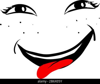 Face ridicule, illustration, vecteur sur fond blanc. Illustration de Vecteur