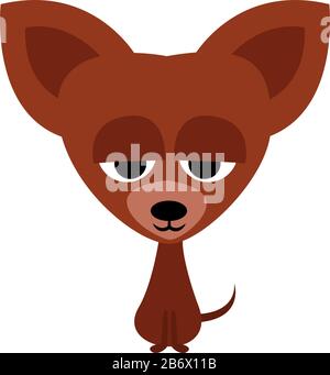 Ennuyé chihuahua, illustration, vecteur sur fond blanc. Illustration de Vecteur