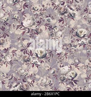 Motif fleuri sans couture. Motif textile vintage. Banque D'Images