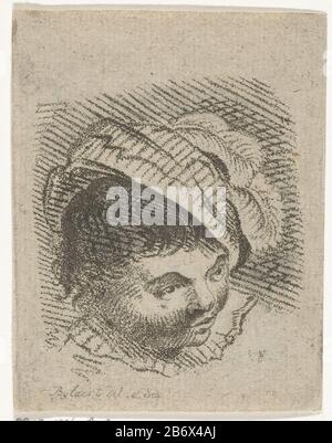 Jongenskop met Hoed Young Head avec chapeau type d'objet: Photo Numéro d'article: RP-P-1936-878 Inscriptions / marques: Marque du collectionneur, verso, estampillé: Lugt 2228 marque du collectionneur , verso, estampillé: Lugt 2760opschrift, verso, manuscrit: '17 d'impression. J.J. AX Aert 'PEN in Black Ink fabricant: Printmaker: Joannis Jacobus AX Aert (propriété cotée) Lieu de fabrication: Leiden Date: 1749 - 1809 Caractéristiques physiques:. Dessin d'image, gravure en crayonmanier mis à jour avec pinceau blanc: Papier technique: Gravure / crayonmanier / imprimer dimensions du dessin: Feuille : h 93 mm × 72 b mm Banque D'Images