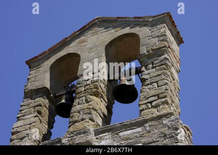 Clocher Sur Isola Maggiore, Lac Trasimeno, Ombrie, Italie Centrale Banque D'Images