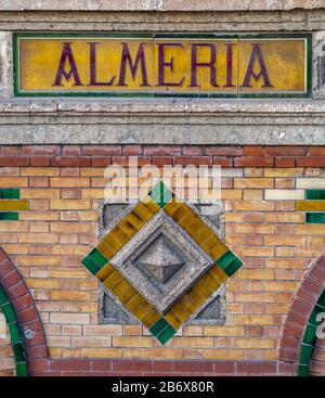 Ancienne gare d'Almeria, Andalousie, Espagne Banque D'Images