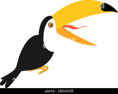 Chant toucan, illustration, vecteur sur fond blanc. Illustration de Vecteur