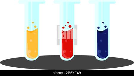 Trois produits chimiques, illustration, vecteur sur fond blanc. Illustration de Vecteur