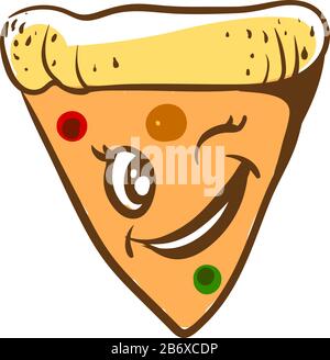 Morceau de pizza, illustration, vecteur sur fond blanc. Illustration de Vecteur