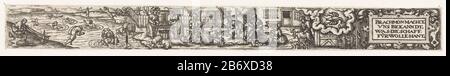 Juni Twaalf maanden (servietitel) Uit een série van twaalf prenten, de verbeelding van de maand Juni. Liens mensen aan het zwemmen en schapen worden gewassen, in het midhet scheren van de schapen en het sorteren van de wol, rechts het sterrenbeeld Kreeft en een cartouche met de tekst: Brachmon machet uns bekanndt, Die Schaff für Wolhant. Fabricant : Pentmaker: AnoniemPlaats fabrication: Duitsland Dating: 1584 kenmerken physique: Gravure matériau: Papier Techniek: Graveren (drukprocedé) Dimensions: Plaatrand: H 23 mm × b 243 mm Objet: Juin et ses 'labors'June; 'Giugno' (Ripa) Banque D'Images