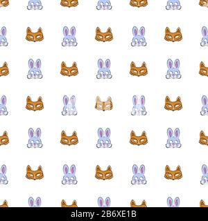 Motif de masques pour animaux, illustration, vecteur sur fond blanc. Illustration de Vecteur