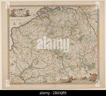 Kaart van de Zuidelijke Nederlanden Belgii regii ackatissima tabula (objet titel op) carte du sud des Pays-Bas. En haut à gauche le titre cartouche. Bas à droite deux bâtons de coquille: 6 Milli Aria Germanica COMMUNIA / 8 Milli Aria Gallica COMMUNIA. La balance colle les bras du roi d'Espagne. La carte a un degré de distribution le long de la randen. Fabricant : printmaker: Éditeur anonyme: Nicolaes Visscher (I) (bâtiment classé) éditeur: Nicolaes Visscher (II) (bâtiment classé) éditeur: Veuve Nicolaes Visscher (II) (éventuellement) lieu de fabrication: Amsterdam Date: 1652 - 1720 caractères physiques Banque D'Images