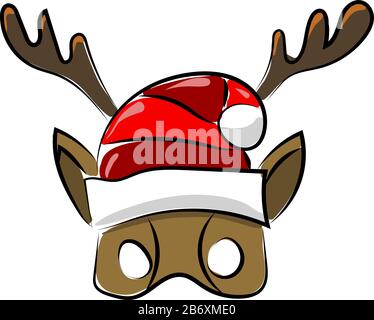 Masque de cerf, illustration, vecteur sur fond blanc. Illustration de Vecteur