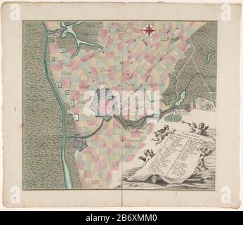 Kaart van het Beleg van Bergen op Zoom, 1747 (linkerdeel) Plan de la forte ville de Berguen op den Zoom, avec ses lignes, ataques et le fort Steenberguen partie gauche d'une carte du siège de Bergen op Zoom en 1747, composée de deux delen. Fabricant : printmaker: Monogrammiste IFLnaar design: Albert The Herbortuitgever: Matthaeus Seutter (III) Lieu de fabrication: Augsburg Date: 1747 - 1757 Caractéristiques physiques: Gravure et engrama, matière de couleur manuelle: Papier technique: Engraa (procédé d'impression) / Etch / couleur de la main dimensions: Bord de la plaque: H 484 mm × W 558 mm Sujet: cartes de pays distincts ou r Banque D'Images