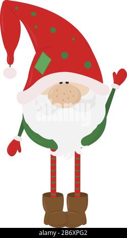 Petit gnome, illustration, vecteur sur fond blanc. Illustration de Vecteur