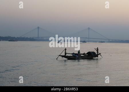 Pont de Vidyasagar Setu au-dessus de la rivière Hoogghly Banque D'Images