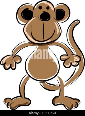Monkey toy, illustration, vecteur sur fond blanc. Illustration de Vecteur