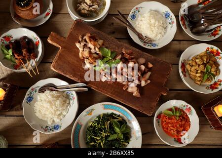 Se'i Daging NTT. Plat de porc fumé de Nusa est Tenggara. Banque D'Images