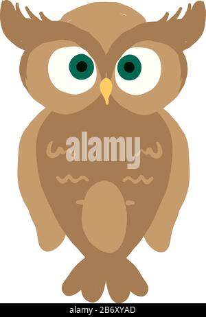 Brown Owl, illustration, vecteur sur fond blanc. Illustration de Vecteur