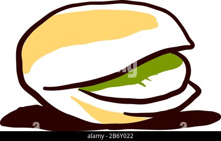 Esquisse de pistache, illustration, vecteur sur fond blanc. Illustration de Vecteur
