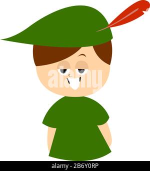 Robin des Bois, illustration, vecteur sur fond blanc. Illustration de Vecteur