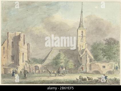 Église et ruines de l'abbaye de Rijnsburg Type de bien: Dessin aquarelle Numéro d'article: RP-T-1888-A 1785 Inscriptions / marques: Inscription verso: 'Abdy and Church to Rhine burgh / H. Schoute' Fabricant : dessinateur : Hermanus Petrus Schouten Date: 1757 - 1822 Caractéristiques physiques: Brosser dans la peinture à l'eau en matière de couleur: Technique de l'aquarelle du papier: Dimensions du pinceau: H 159 mm × W 227 mm Objet: Noms de villes et villages (avec NOM) gelding d'église, monastère, etc Banque D'Images