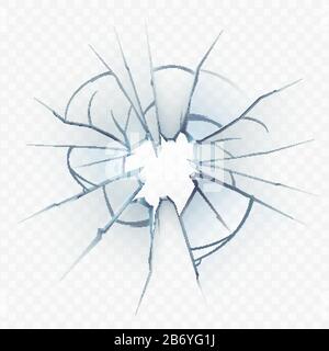 Fenêtre Brisée En Verre Lisse Le Vecteur De Trou Ogive Illustration de Vecteur