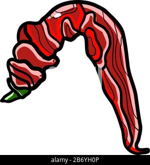 Poivre rouge sec, illustration, vecteur sur fond blanc. Illustration de Vecteur