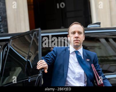 Londres, Royaume-Uni. 12 mars 2020. Matt Hancock Health Secretary Arrive À Une Réunion Cobra/Covid Au 10 Downing Street, Londres Credit: Ian Davidson/Alay Live News Banque D'Images