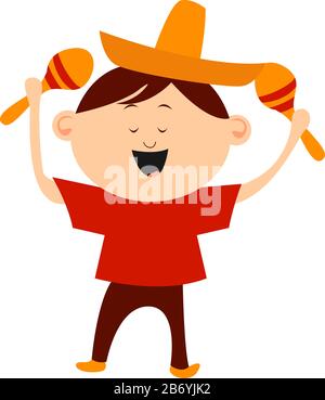 Danse mexicaine, illustration, vecteur sur fond blanc. Illustration de Vecteur