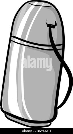 Thermos métalliques gris, illustration, vecteur sur fond blanc. Illustration de Vecteur