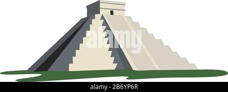 Temple maya, illustration, vecteur sur fond blanc. Illustration de Vecteur