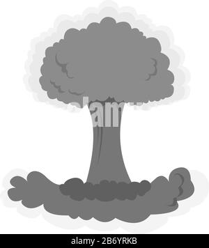 Nuage de champignons nucléaires, illustration, vecteur sur fond blanc. Illustration de Vecteur