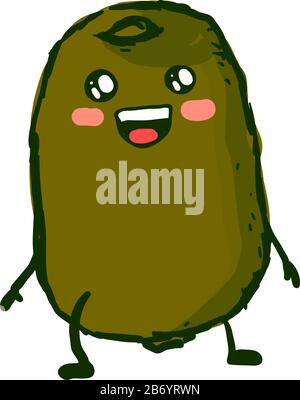 Cute kiwi, illustration, vecteur sur fond blanc. Illustration de Vecteur