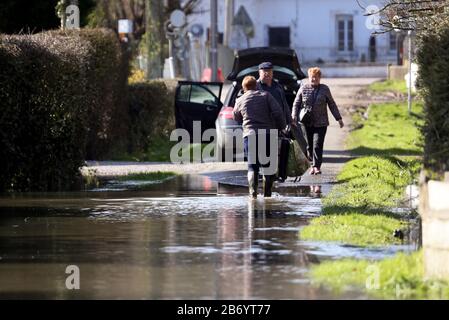 Inondations à Beaumarie Saint Martin, France. Réchauffement de la planète. Banque D'Images