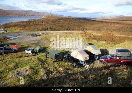 Camping entre Pola et Eriboll, Écosse Banque D'Images